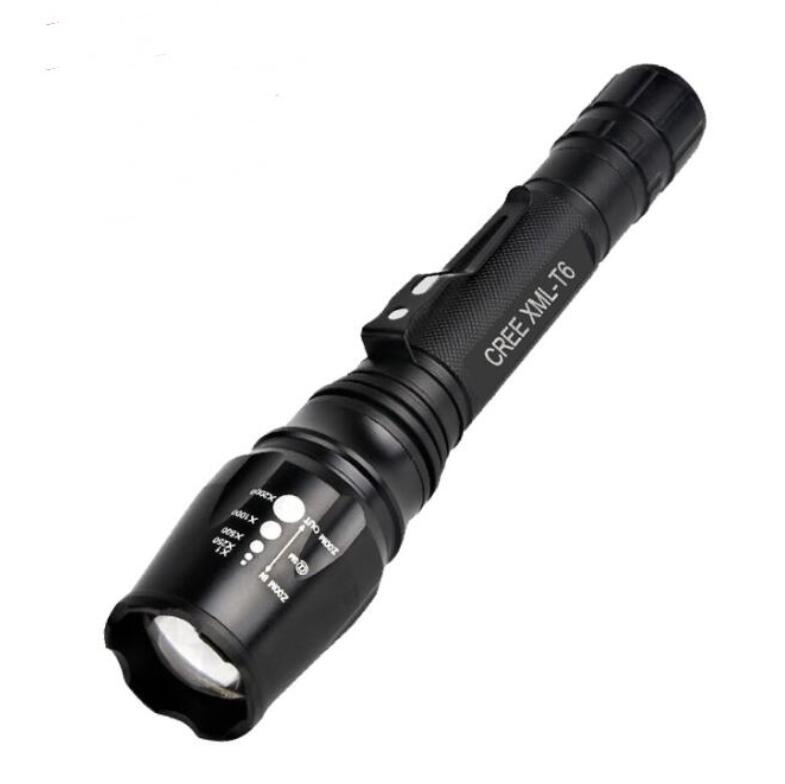 Outdoor Camping XML T6 Mini torch Linterna 1000 lumens 18650 Battery Powerful LED Rechargeable Zoomable Tactical Flashlight